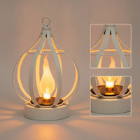 Solar Lantern with Metal Cage Waterproof Solar Hanging Lantern Portable for Yard