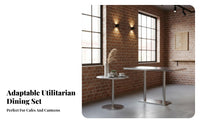 Industrial Design Armless Padded Dining Chair Sturdy and Long-Lasting Padded Cylindrical Chair Easy to Clean Commercial Furniture Heavy Duty for Business Owners, Interior Designers, Event Planners, Cafeteria, Cafe, Bar, Kitchen
