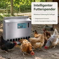 Poultry Feeder, Automatic Feeder for Pigeons, Made of Polished Stainless Steel, for Busy Pet Owners