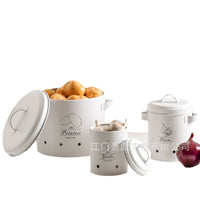 Galvanized Iron 5-Layer Square Food Storage Container Set for Vegetables and Onions