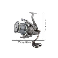 Rotating Fishing Reel Folding Fishing Reel with Long-Cast Spool Ergonomic Sturdy for Anglers, Pier Sessions
