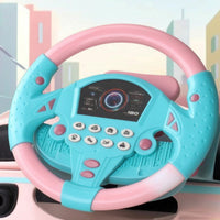 Toy Steering Wheel with Buttons Travel Simulated Steering Wheel Dashboard Toy Interactive Tabletop for Children, Pretend Play