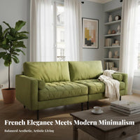 Lowshape Straight Sofa French Retro design Couch Modern Minimalist Design Lounge Seating for Apartment Dwellers, Young Adults, Living Room, Playroom
