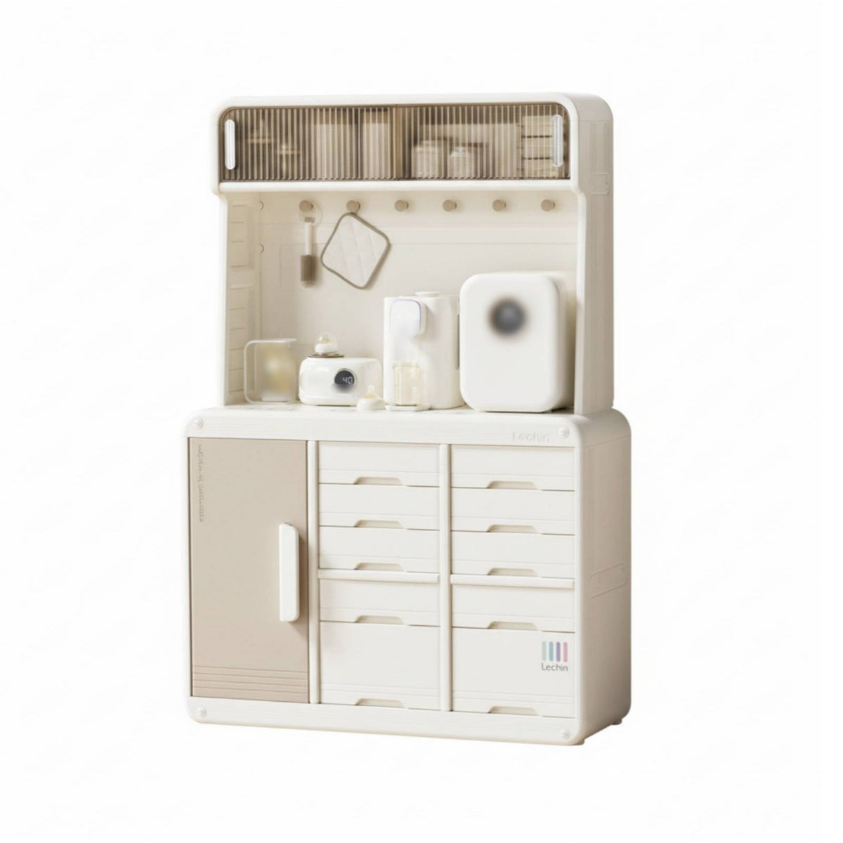 Feeding Station Hutch Large Capacity Baby Organizer Multi-Functional Easy Installation for Bedroom, Closet