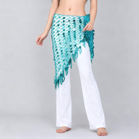 Belly Dance Hip Scarf with Copper Discs and Triangle Design for Practice