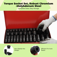 Power Wrench Socket Set, 1/2" Extended Hex, Multi-Function Air Tool Kit, Portable Storage, Auto Repair, Home DIY