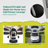 Navy foldable car sunshade, privacy