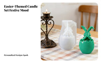 Easter Bunny Candle Form Reusable 3D Bunny Candle Form Easy to Deform Crafting Supply for DIY Enthusiasts, Kids, Holiday Decoration, Gift Making