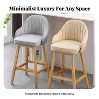 Upholstered High Stool with Backrest Minimalist Design Counter Chair Padded Seat