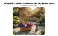Weather-Resistant Planter Box with Trellis Long-Lasting Structure Planter Box with Climbing Grid Provides Privacy Plant Support Wood Grain Texture for Gardeners, Homeowners, Apartment Dwellers, Balcony, Courtyard, Backyard, Rooftop