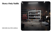 Sturdy Construction Multi-Layer Metal Shelf Large Capacity Metal Utility Shelf Stable Design Heavy Duty Utility Rack Easy Assembly for Balcony, Kitchen, Warehouse, Basement