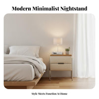 Upholstered 2-Drawer Cabinet Modern Design Nightstand Compact Size for Families
