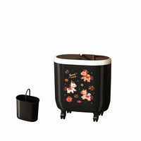Decorated Waste Bin Cartoon Horse Wheeled Trash Bin Caster Wheels