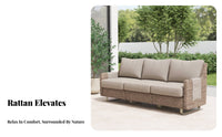 4 Pieces Weather-Resistant 4-Piece Woven Sofa Set Handwoven Design Outdoor Furniture Water pads Garden Seating Group Modern visual design for hosts, Families, homeowners, Patio, Sunroom, supportyard, Porch