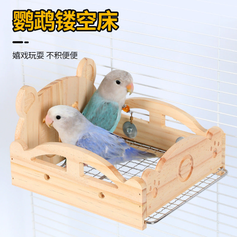 Wooden Bird Bed for Parrots and Budgies