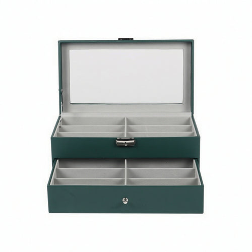 12 Slot Glasses Box Leatherette Sunglass Display Case Dustproof for Vanity Table