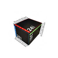 EPE Padding Foam Jump Box Black Cover Plyo Box Stitched Seams Fitness Gear Colored Border Accents