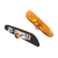 BMW E46 (02-05) Fender Turn Signal Light, Yellow Crystal Pattern, Pair, 63137165915 63137165916