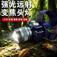 Outdoor Headband Induction Headlamp with Strong Light, Rechargeable, Long Battery Life, Ultra-Light for Night Fishing