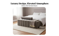 End-of-Bed Bench Multi-Functional Wavy Seat Ottoman Multipurpose Design Thick Padded padding for Homeowners, Interior Designers