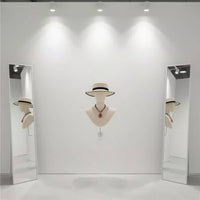 Wall-Mounted Mannequin Bust Linen-Like Cover Hat Hairpiece Display Stand Space