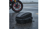 Structured Motorcycle Tail Bag with Reflective Strips Weather-Ready Tail Bag with Reflective Strip Long-Lasting Luggage Portable for Commuters