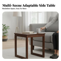 2-Tier C-Shaped Table Rounded Corners Household Furniture Slide-Under Design