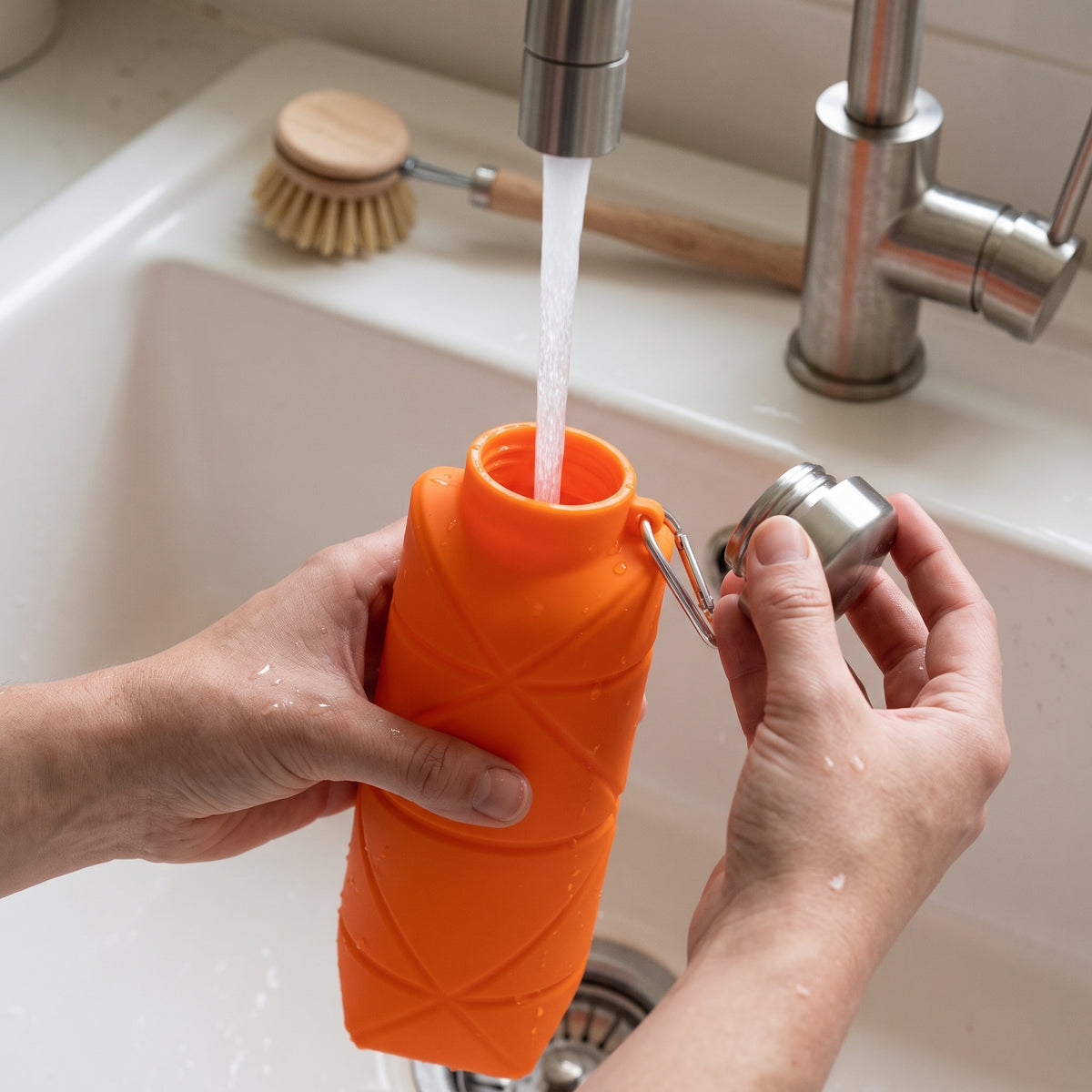Collapsible Silicone Water Bottle for Outdoor Sports, 700ml/500ml Portable Travel Kettle