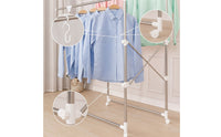Adjustable Double Bar Garment Rack Mobile Double Rod Garment Rack Freestanding Two-Tier for Bedroom