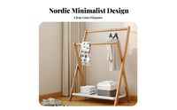 Twin-Leg Clothes Rack with Shelf Side hangers Clothing Organizer Large Capacity