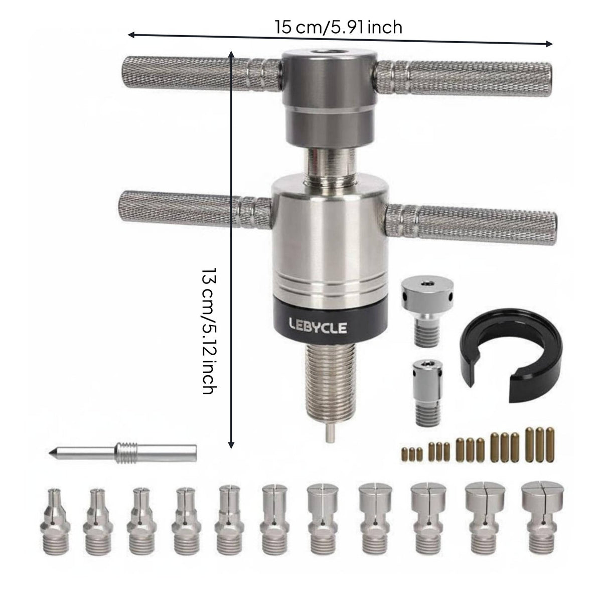 Precision Fit Hub Bearing Puller Expanding Collet Design Wheel Hub Bearing Puller Easy to Use Metal Body for Bike Mechanics, Cyclists, Workshop, Garage