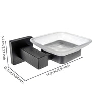 Matte Black Bathroom Accessories Set, No-Drill, Wall Mounted