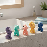 5 Pieces Textured Dinosaur Figure Soft Baby Dinosaur Toy Easy-to-Grip Sensory for Babies, Nursery, Bath Time
