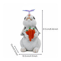 Rabbit Carrot Statue LED Light Solar Rabbit Statue Warm Radiance for Garden