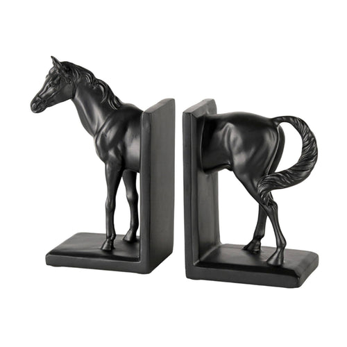 Horse Bookends Mirrored Book Holders Decorative for Bookshelf