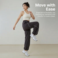 Ladies Trousers for Women UK with High Waist and Quick Dry Nylon Material, Tapered Joggers for Gym and Running, Work