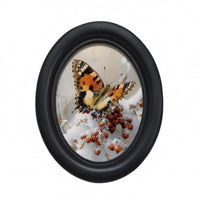 Butterfly Picture Frame Smooth Dark Finish Oval Decorative Picture Frame
