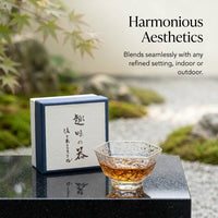 Gold Rimmed Dou Li Glass Tea Cup, Hand Fired