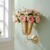 Iron Art Lantern Wall-Mounted Flower Pot, Outdoor Wall Hanging Planter, Garden Balcony Decor