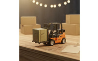 Pull Back Die-Cast Forklift Toy Mixed Material Forklift Toy Gift Box Packaging Mini Construction Vehicle Model Effortless Rolling for Boys, Kids