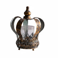 Crown Candle Holder Antique Bronze Tabletop Candle Holder Vintage Design