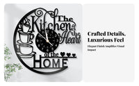 Silent Movement Coffee Art Wall Clock Easy to Read Kitchen Themed Wall Clock Battery Operated 7 Color Options for Homeowners, Gift Givers, Cafe, Living Room, Restaurant