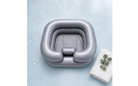 Inflatable Shampoo Basin Rectangular Bedside Shampoo Basin Air Valves Portable Hair Washing Sink