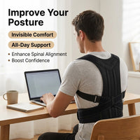 Adjustable Back Brace, Spinal Support Back Straightener Posture, Textile Mesh Lower Back Support for Adults, Students