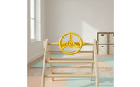 Indoor Steering Wheel with Mounting Rod Textured Toy Steering Wheel Mountable Climbing Frame Accessory Easy-Grip for Children, Toddlers, Playroom, Daycare