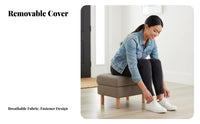 Upholstered Wooden Leg Stool dense Sponge pad for Living Room, Adults
