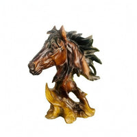 Resin Animal Head Sculpture Artisanal Interior Accent Rustic Look