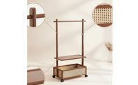 Clothes Rack with Storage Bin Freestanding Garment Rack with Shelves Mobile for Students, Renters, Bedroom, Dorm Room, Entryway