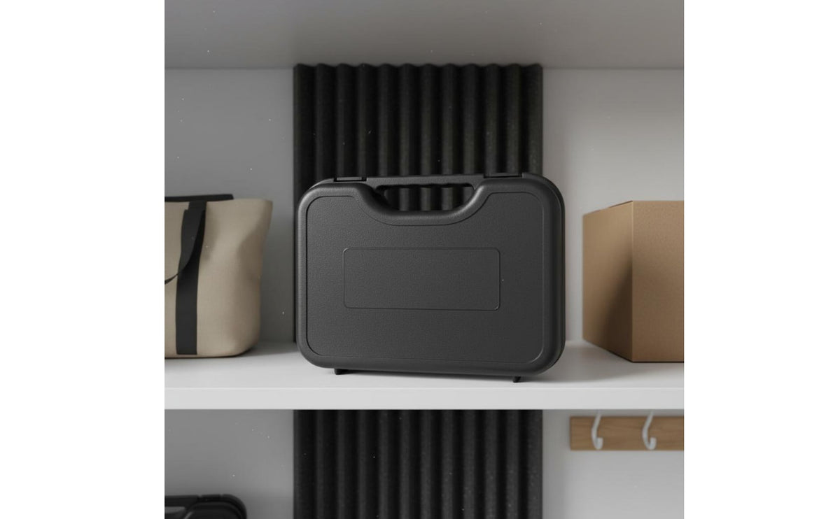 Secure Latches Wireless Audio Device Hard Case Dustproof Safeguarding Equipment Carrying Box Comfortable Handle Portable Safeguarding Tool Box Lockable for Musicians, Technicians, Sales Professionals, Travel, Fieldwork