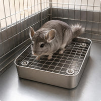 Stainless Steel Pet Toilet Tray Sturdy Small Pet Toilet Tray Easy to Clean